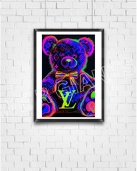 LOUIS VUITTON TEDDY BEAR 11X17 PRINT WALL ART BY DENARDAI LIMITED ONLY 3 LEFT