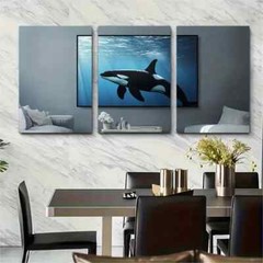 3pcs Nautical Ocean Theme Minimalist Sea Metal Print Ready to Hang Art