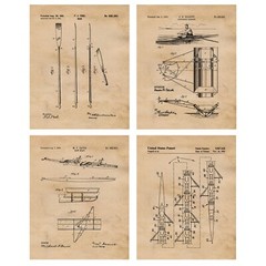 Classic Rowing Patent Prints, 4 (8×10) Art Decor Home Work Office School Student