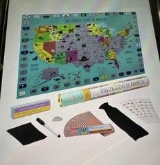 SCRATCH OFF United States National Parks Travel Detailed Map 24×17 USA Poster
