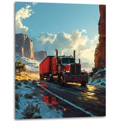 Semi Truck Wall Art Decor Trucking Office Trucker Poster 8X10 Inches Unframed
