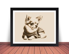 Framed Long Hair CHIHUAHUA Dog Photo Picture Pet Print in 8×10 or 11×14 WB3s