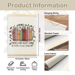 Bookish Reading Nook Corner Poster Hanger Frame, Books Floral Flowers Hanging…