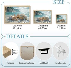 Coastal Wall Art Canvas Print, Beach Seascape Decor 8×10 Inch