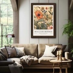 William Morris Kew Gardens Poster, Vintage Floral Wall Art Decor