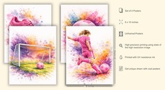 , Soccer Posters for Girls Room – Set of 4, ( 8×10 inches ) Unframed – Soccer…