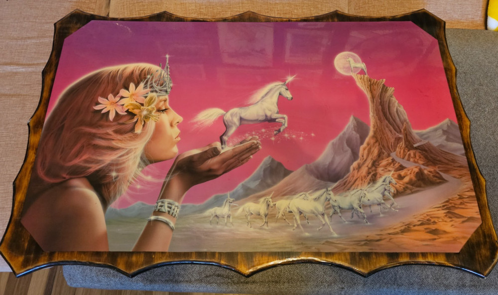 Vintage Unicorn Princess by Robin Koni Sci-Fi Fantasy Decoupage 24″ x 36″