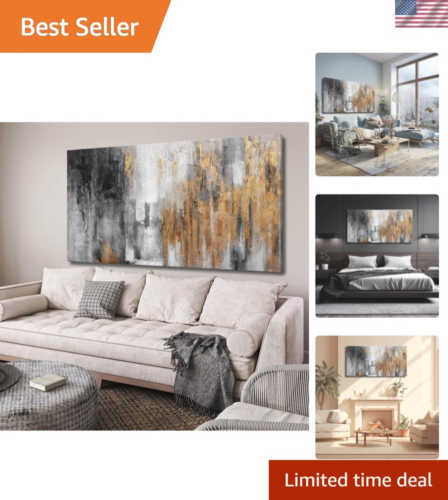 Stunning 24×48 Hand-Painted Abstract Canvas Decor for Luxury Living Spaces