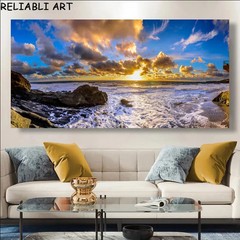 Sea Wave Clouds Landscape Canvas Painting Wall Art Home Decor Posters & Prints