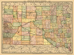Historic State Map – South Dakota – Rand McNally 1892 – Vintage Wall Art