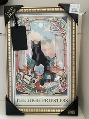 Sapna Shah The High Priestess Tarot Black Cat Framed Wall Art Gold 12×18 New