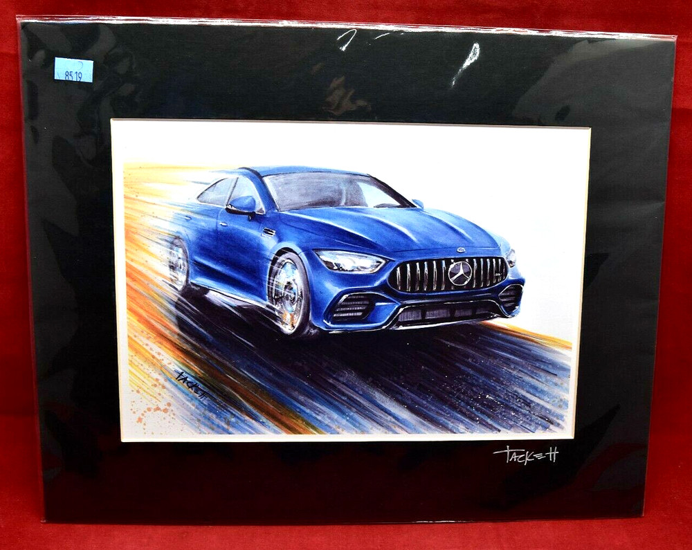 Mercedes WALL ART Billy Tackett 11×14 Original includes Matting NO FRAME 430