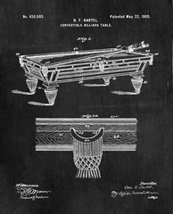 6 Billiards Patent Wall Art Prints – 8×10 – Gift Snooker Pool Player Game Room