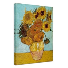 Wieco Art Sunflower by Vincent Van Gogh Oil Paintings 16″L x 12″W, Yellow