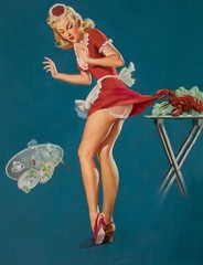 GIL ELVGREN Pin-Up Poster or Rolled Canvas Print «FRESH LOBSTER»