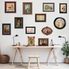 12 Pcs Vintage Picture Frames for Wall or Tabletop Display Ornate French Country