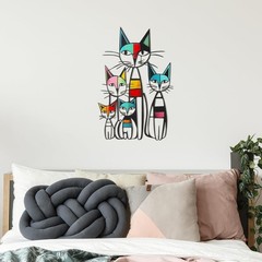 Colorful Iron Cat Wall Art – 10.6×15.7 in, Perfect for Cat Lovers’ Homes