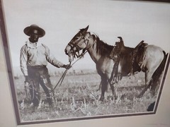 VTG African American Cowboy Western Horse Black & White Wall Art Print New Seale