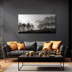 Black Forest Tree Landscape Wall Art – Ready to Hang 24×48 Inches