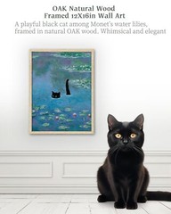 iHery Natural OAK Wood Framed Wall Art, 12x16in Claude Monet Waterlily Funny …
