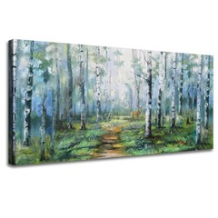 Landscape Wall Art Large Living Room Bedroom Wall Decor White Birch Tree Canv…