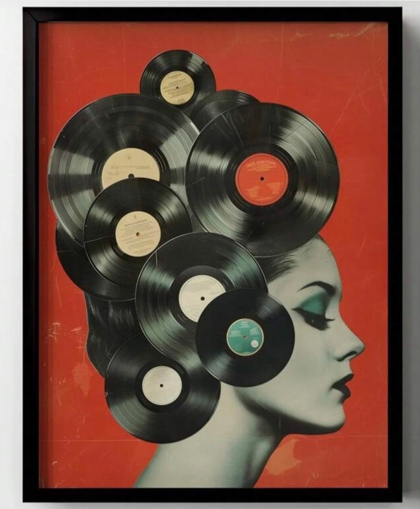 Canvas Wall Art VINYL HAIRDO Retro Eclectic Vinyl Record Choice Sizes 746