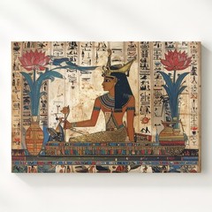 Egyptian Royal Garden Papyrus Canvasceremony Of Prosperity And Nature Wall Art