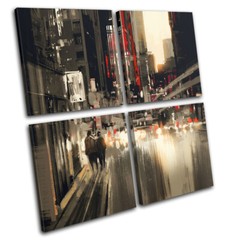 Abstract Cityscape Painting Style Urban MULTI CANVAS WALL ART Picture Print