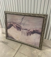 Hands of God and Adam, Michelangelo’s Creation of Adam Art – FRAMED 65”x50”