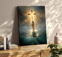 Jesus Walking On Water Canvas Wall Art Jesus Christ Wall Decor Picture Christ