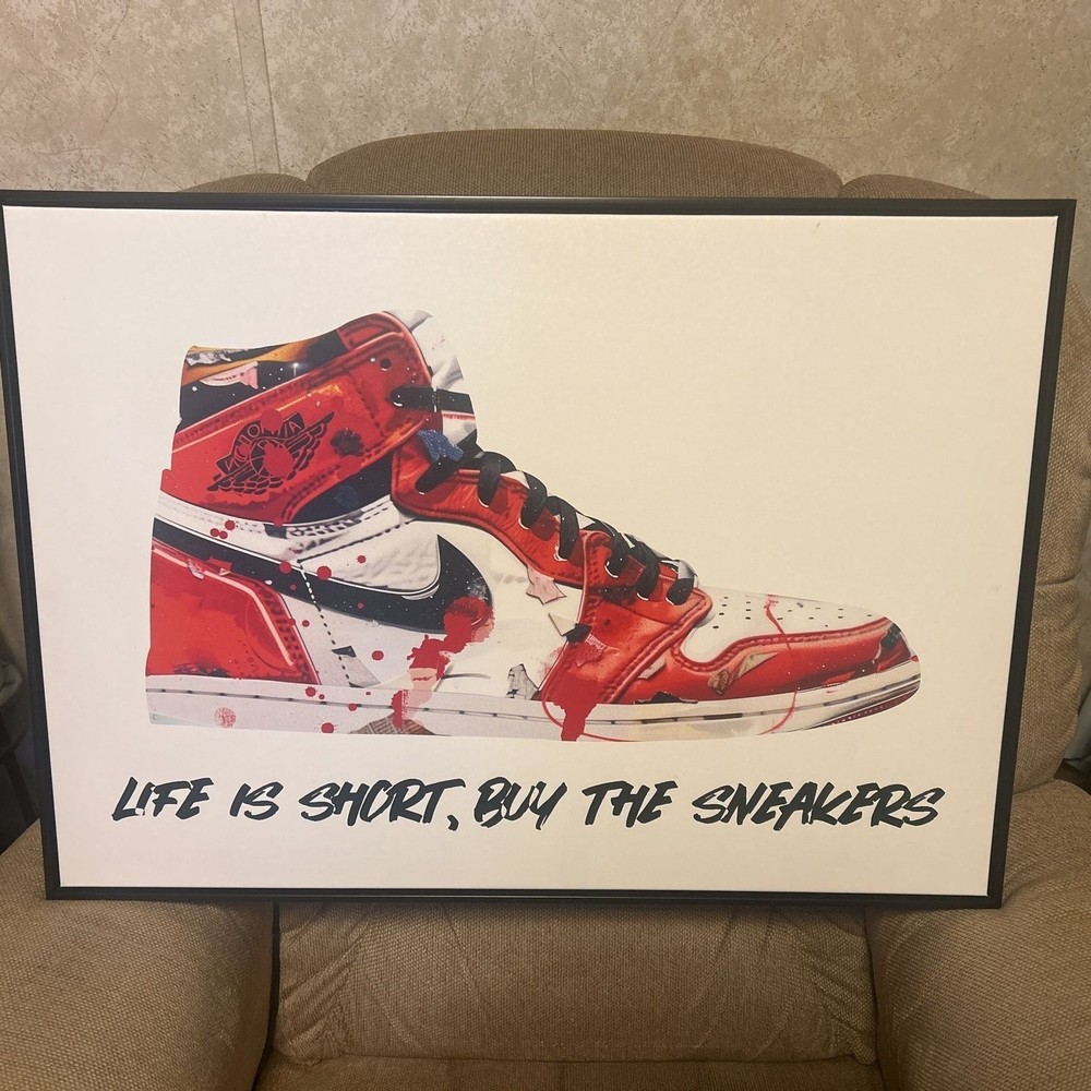 Notoriart Newspaper Clipping Sneaker Urban Style Canvas Wall Art