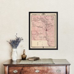 Old Map of Johnson County, IA 1875 – Vintage Iowa Art