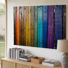 Create A Vibrant Vertical Composition Featuring An Array Of Wooden Wall Art