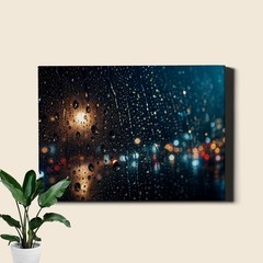 Rain Soaked Window Poster Print Glistening Glass Moody Abstract View