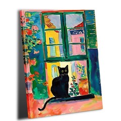 Henri Matisse Black Cat Canvas Wall Art Framed, Matisse Open Window Print Cut…