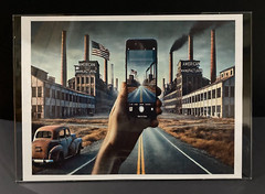 US Manufacturing Theme Acrylic Holder Adhesive A4 Kodak Paper Print AI Wall Art