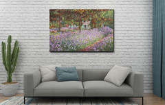 Irises in Monet’s Garden Canvas Art – 32″ x 48″ Wall Decor Print