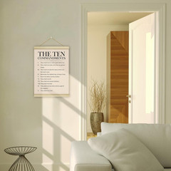 10 Ten Commandments Poster Hanger Frame, Christian Motivational Wooden Canvas…