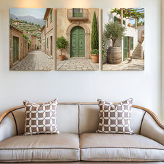 3 Pieces Rustic Mediterranean Large Wall Art Set for Living Room Set Of 3