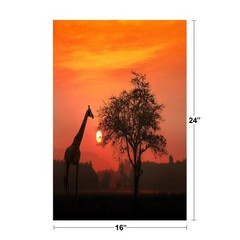 African Giraffe at Sunset Serengeti National Park Tanzania Africa Wild Animal Tr
