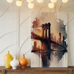 Brooklyn Bridge Canvas Wall Art Urban Skyline Cityscape Landscape Print Home
