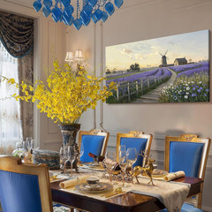 Rustic Lavender Landscape Canvas Art for Living Room 48×24 In