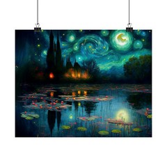 Van Gogh STARRY Night Claude Monet WATER LILLIES Abstract Premium Matte Posters