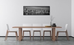 Framed Canvas Wall Art Chicago City Center Skyline Black and White Wall Deco