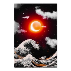 Great Wave off Kanagawa and Lunar Eclipse Canvas Painting Wall Art Poster Print