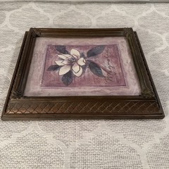 Vintage-Set of 2 Wall Art Framed with Glass Blooming Magnolia Bud Home Interiors