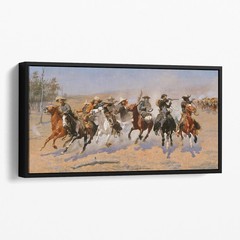 A Dash for the Timber by Frederic Remington Western Horse Canvas Wall Art Print