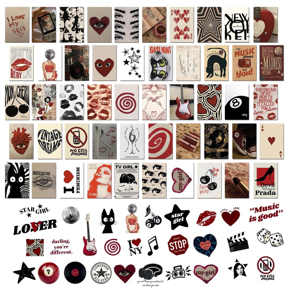 Downtown Girl Room Decor Y2K Posters, 50pcs Vintage Downtown Girl Poster Set …