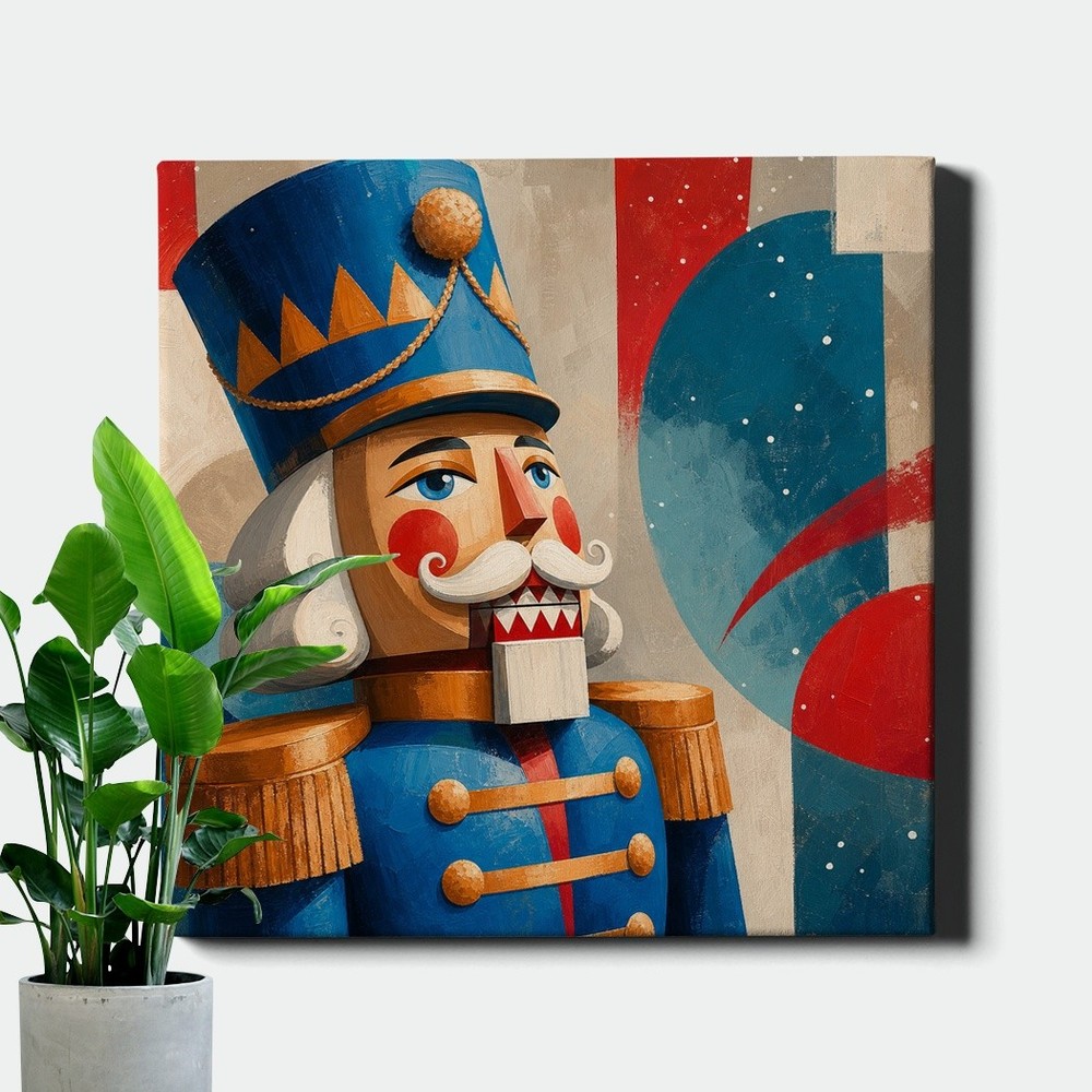 Abstract toy soldier nutcracker style Canvas Print, colorful modern painting