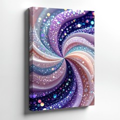 Wall Art Abstract Glitter Swirl Canvas Print Purple Pink Sparkle Decor Poster